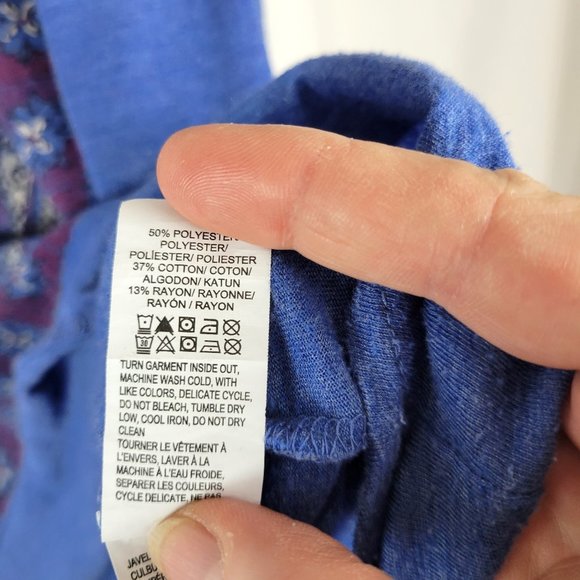 LUCKY BRAND Blue Burn-out Hamsa Graphic T-Shirt - Large - Picture 10 of 11